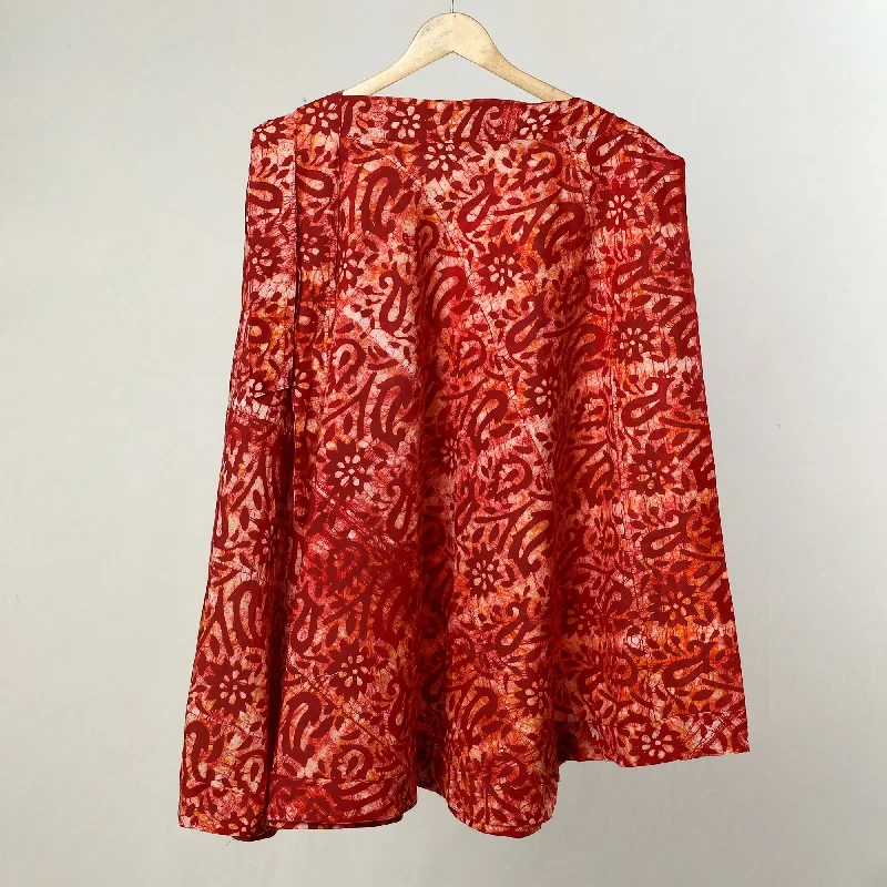 Red - Hand Batik Printed Cotton Wrap Around Skirt 24