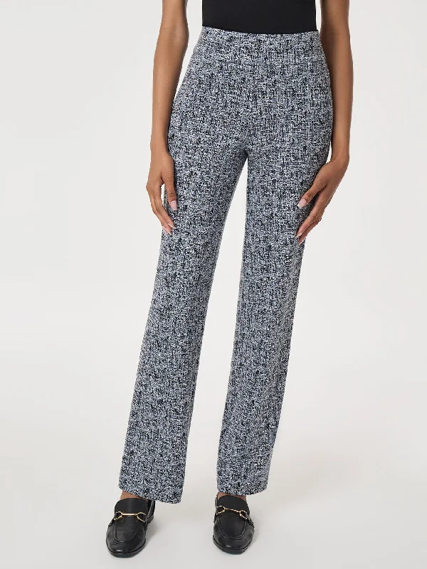 Plus Pull-On Houndstooth Wide Leg Pant