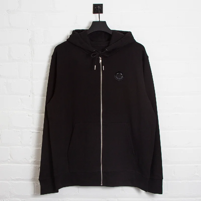 BB Smiley Crest - Zipped Hood - Black