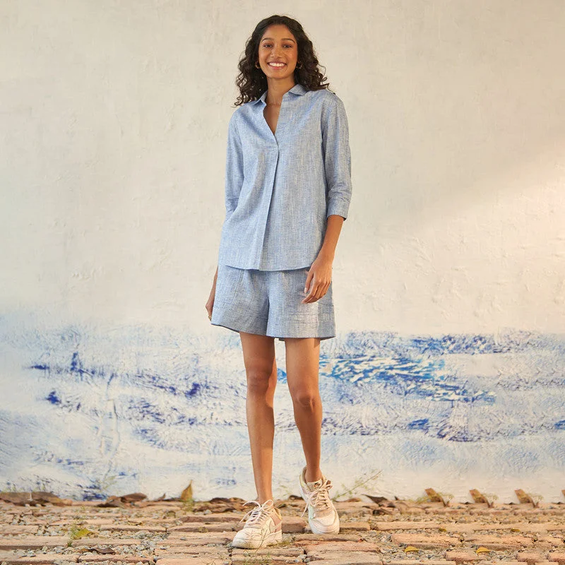 Cotton Co Ord Set for Women | Deep Blue | Shorts & Top