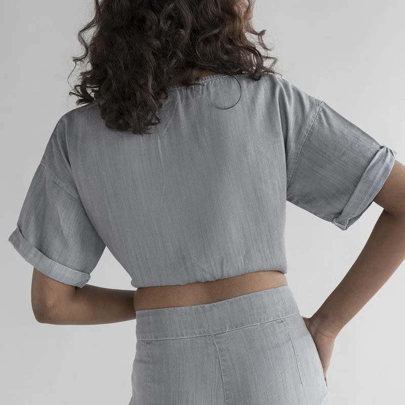 Tencel Crop Top | Stone Grey