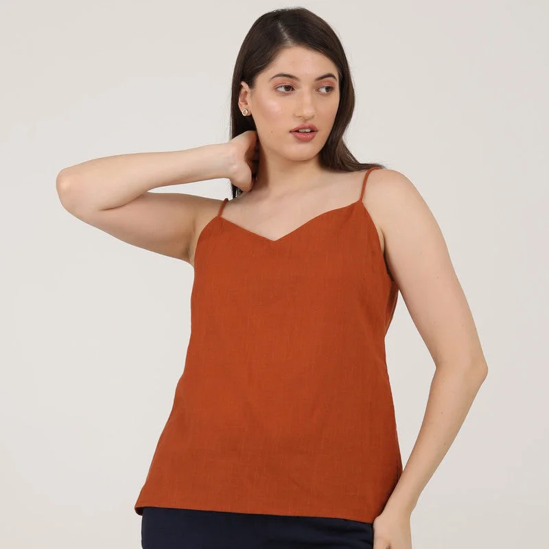 Organic Cotton Slip Top for Women | Rust