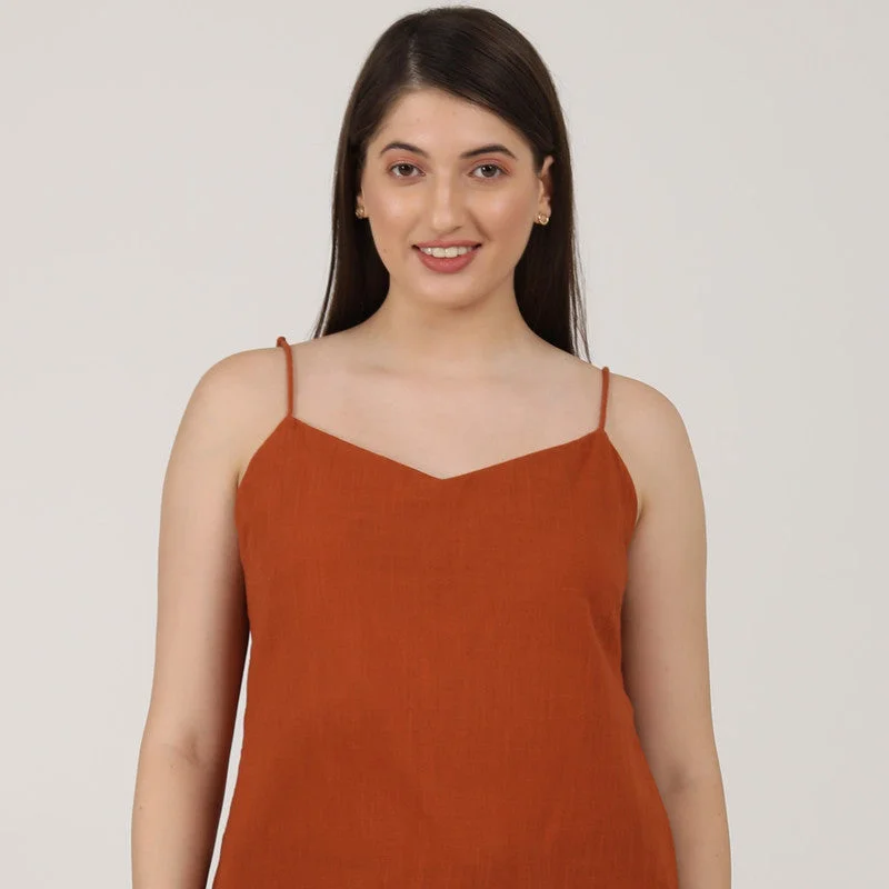 Organic Cotton Slip Top for Women | Rust