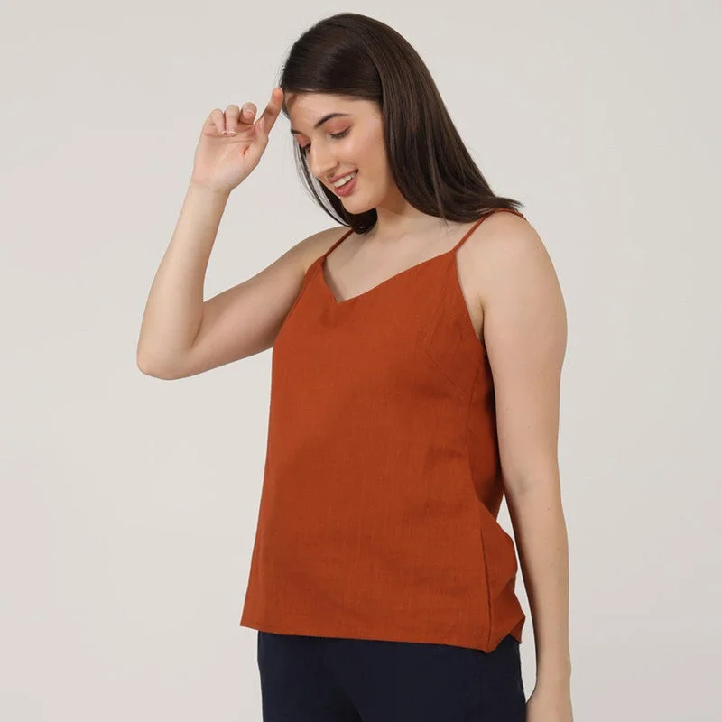 Organic Cotton Slip Top for Women | Rust