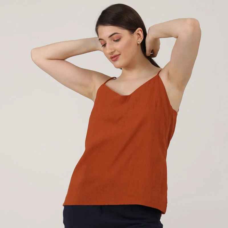 Organic Cotton Slip Top for Women | Rust