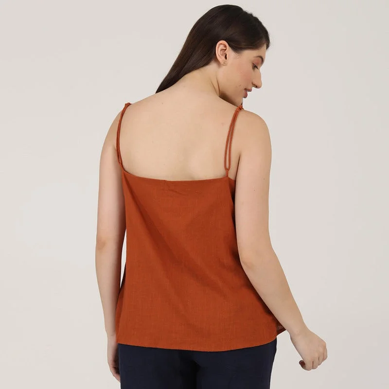 Organic Cotton Slip Top for Women | Rust