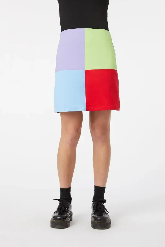 80S Colour Block Skirt