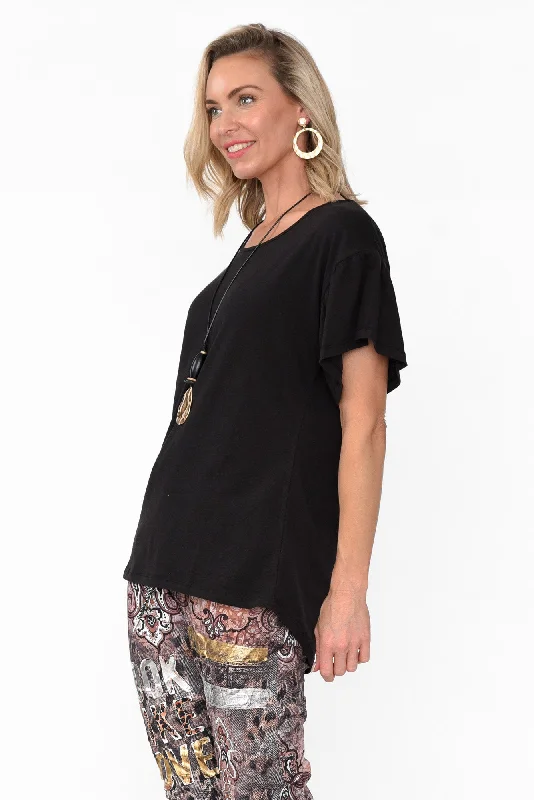 alessia-black-cotton-blend-frill-top