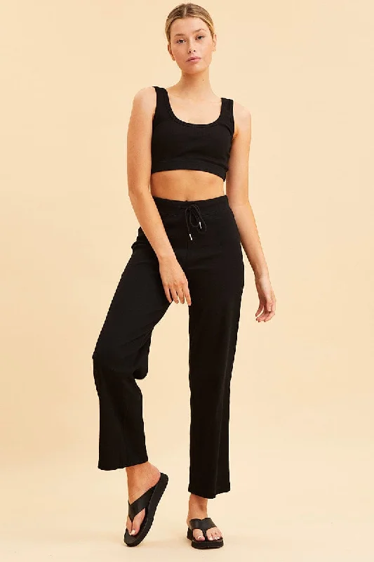 black-crop-top-cotton-blend-rib-tank-elasticated-hem-bwj5024-84n