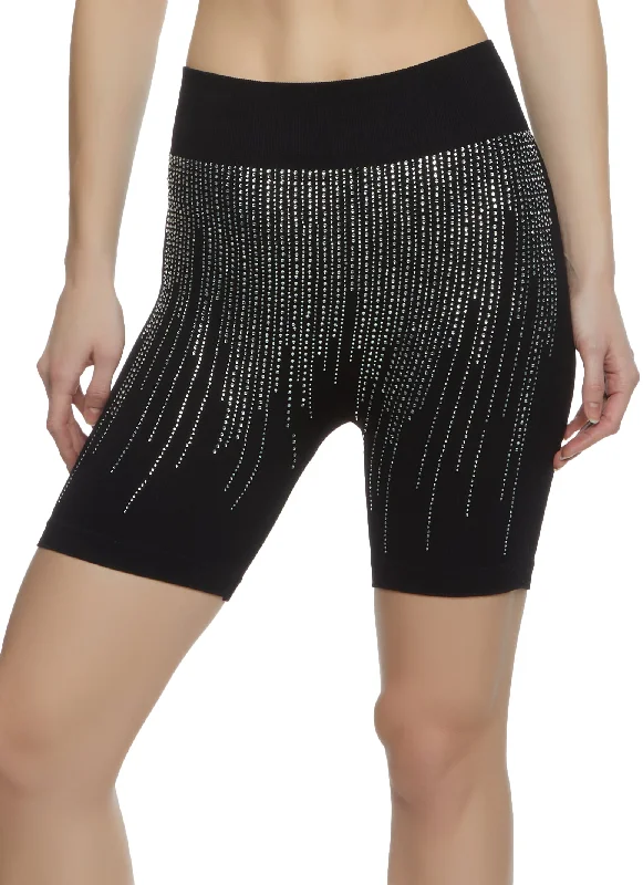 Seamless Rhinestone Biker Shorts