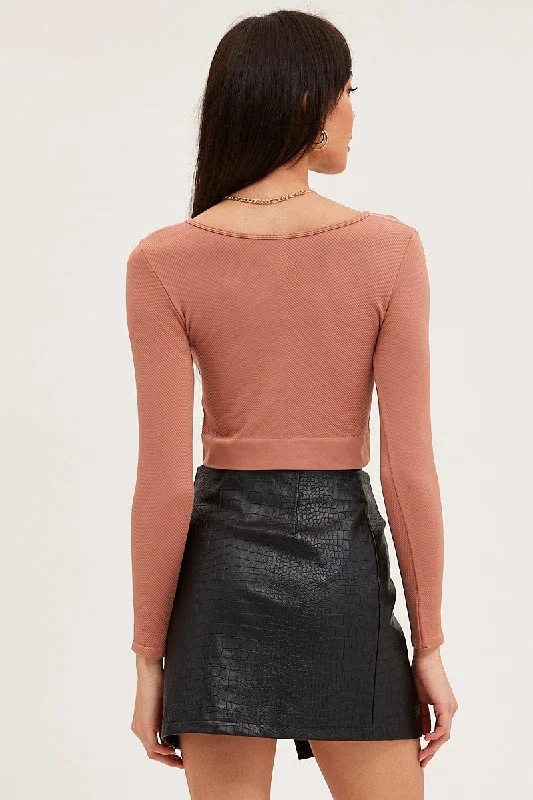 brown-crop-top-long-sleeve-crew-neck-bs1342-39j