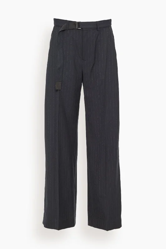 Chalk Stripe Pants in Navy