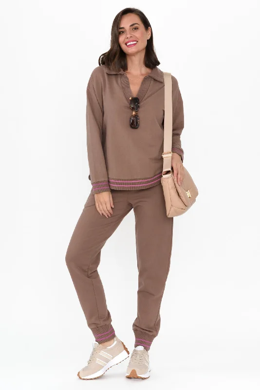 claude-brown-cotton-blend-drawstring-pants