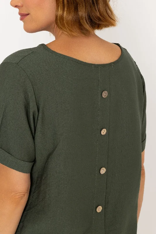 dark-khaki-button-back-linen-like-top