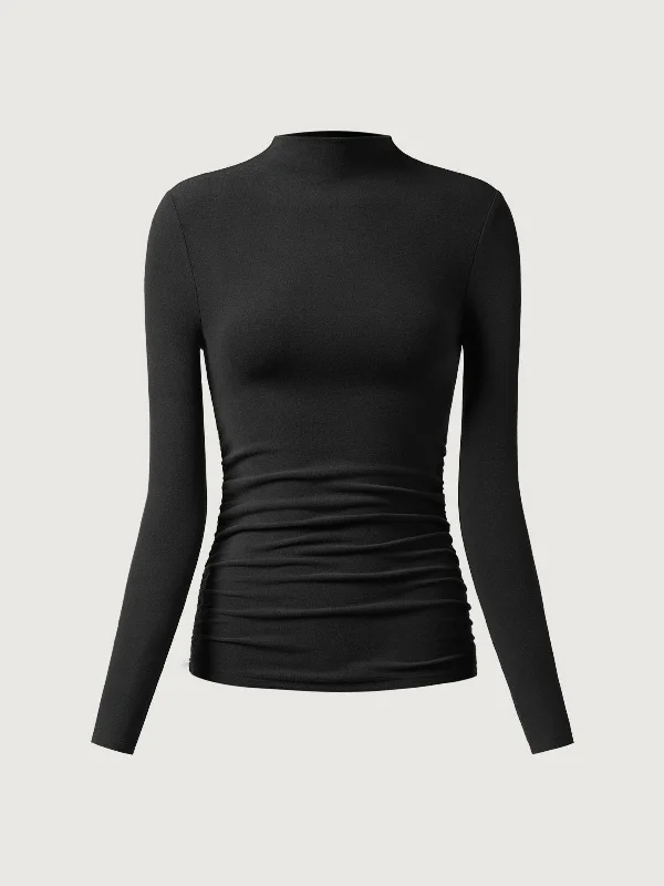 eco-mousse®-thermal-ruched-sides-tuckable-mockneck-top