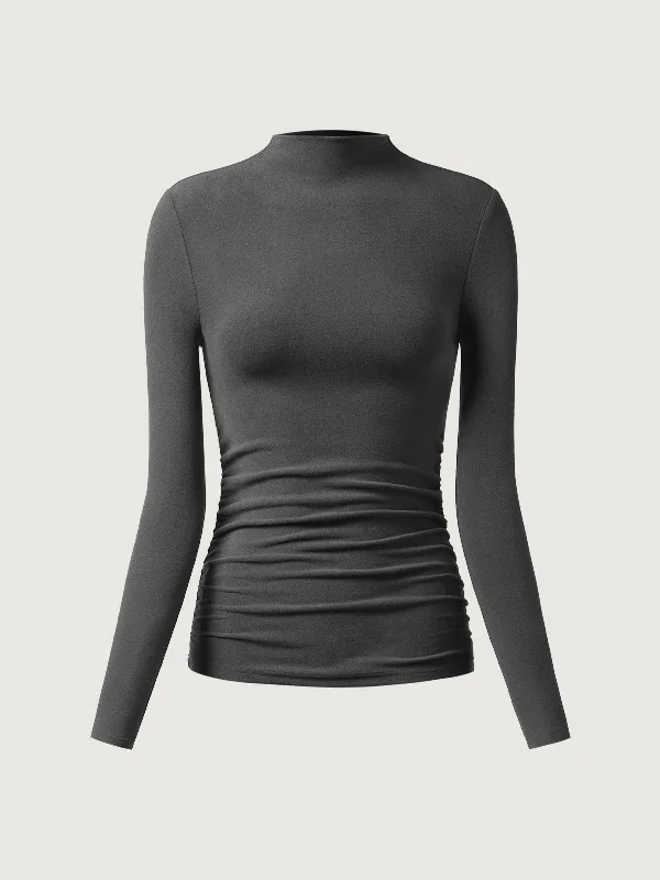 eco-mousse®-thermal-ruched-sides-tuckable-mockneck-top