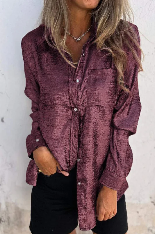 first-and-fabulous-metallic-fabric-button-up-long-sleeve-loose-blouse