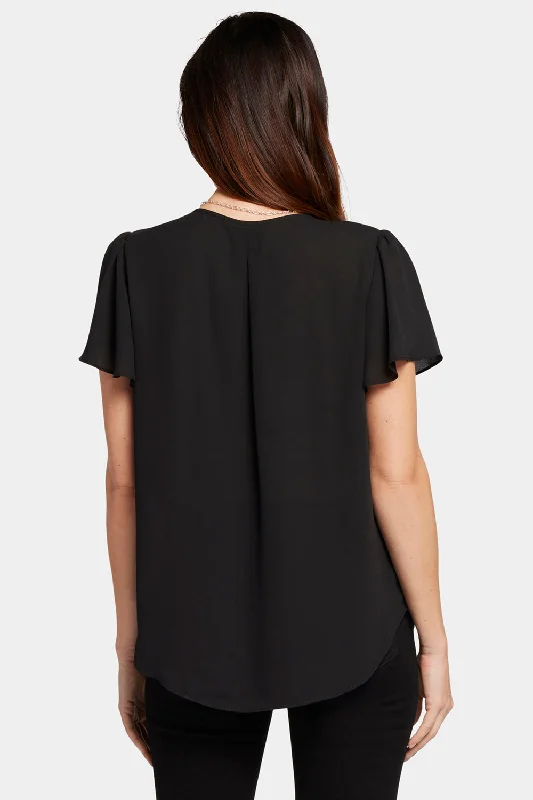 flounce-sleeve-blouse-black