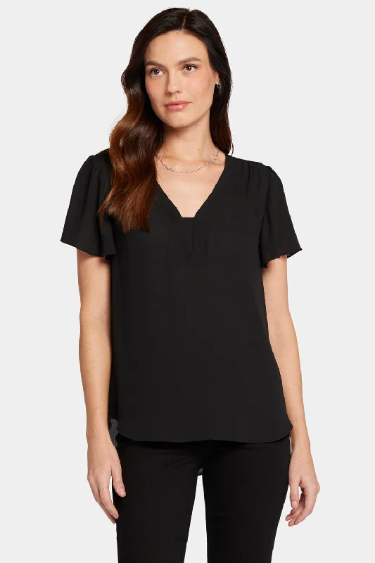 flounce-sleeve-blouse-black