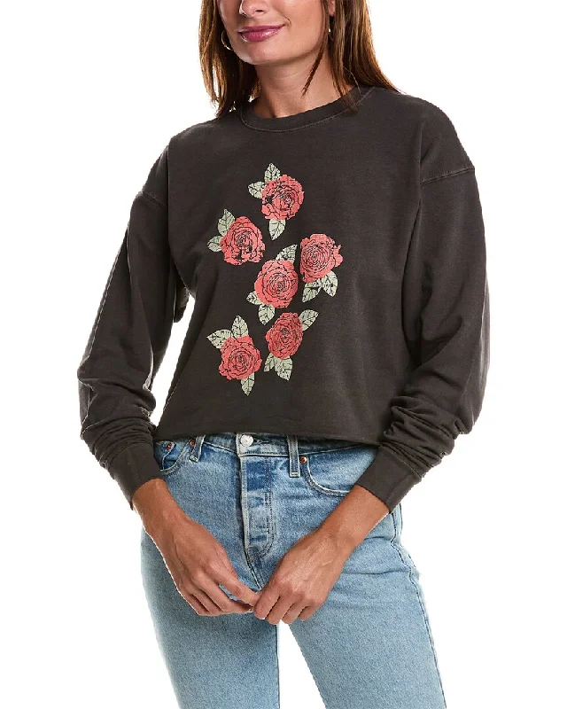 Girl Dangerous Roses Cropped Sweatshirt