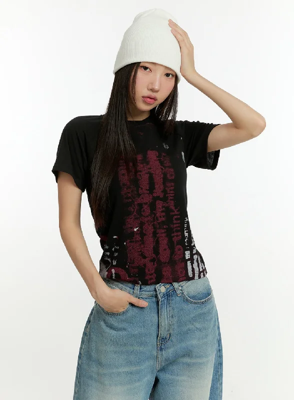 Graphic Lettering Crop Tee CU426