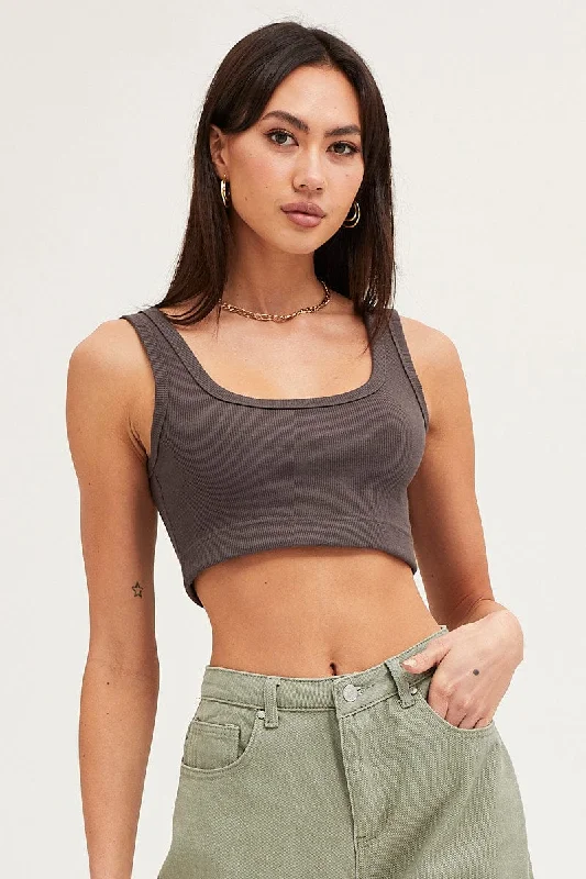 grey-crop-top-cotton-blend-rib-tank-elasticated-hem-bwj5024-84n