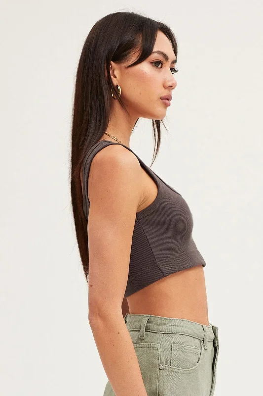 grey-crop-top-cotton-blend-rib-tank-elasticated-hem-bwj5024-84n