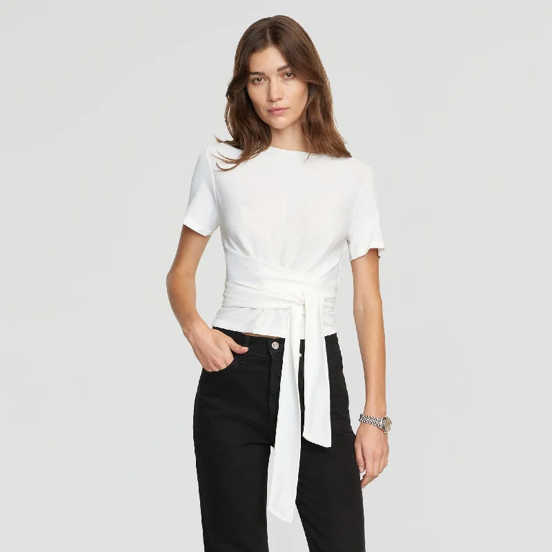 Jude Cropped Tie-Front Top