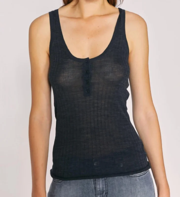 Knit Tank Top In Black