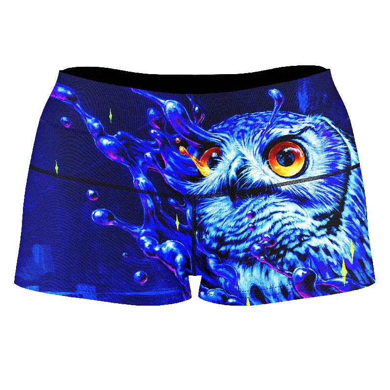 Lucid Owl High-Waisted Women's Shorts