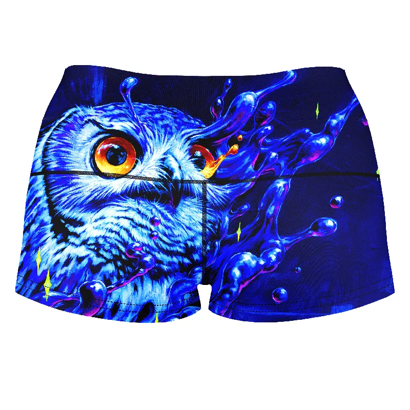 lucid-owl-high-waisted-womens-shorts