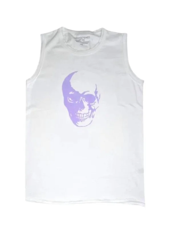 Muscle Tank Top In Skull Lilac