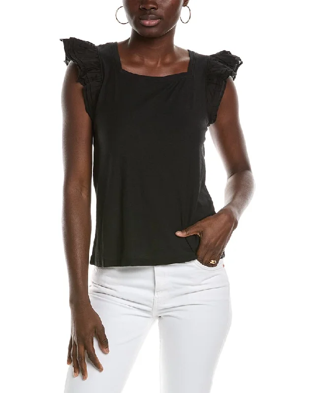 Nation LTD Cameo Notched Combo Ruffle Tank