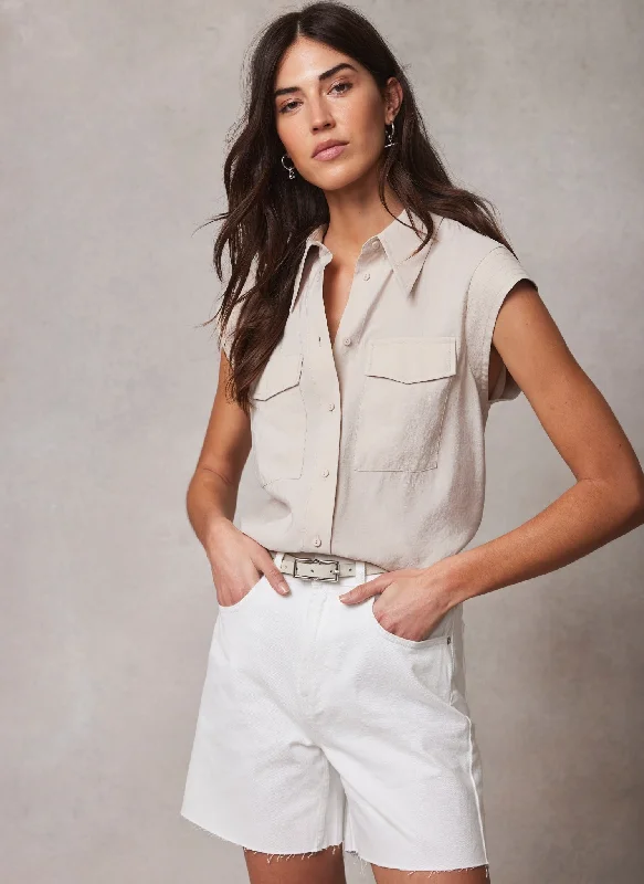 Neutral Sleeveless Utility Shirt