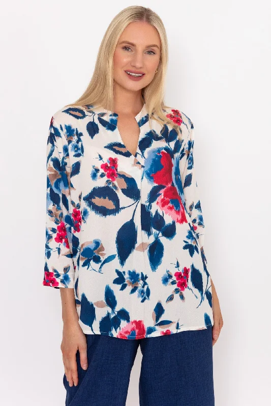 Olivia Top in Navy Floral Print