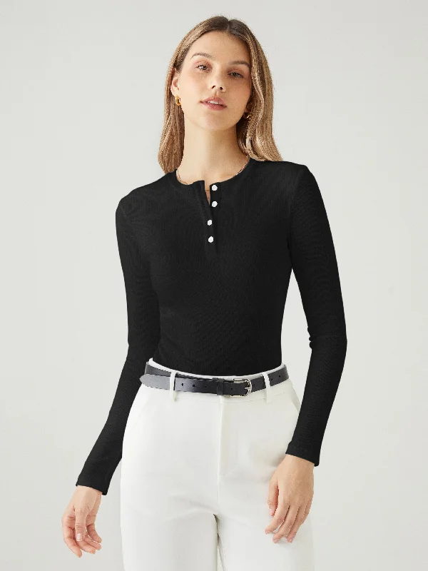 Plantive® Ribbed Henley Brami Top