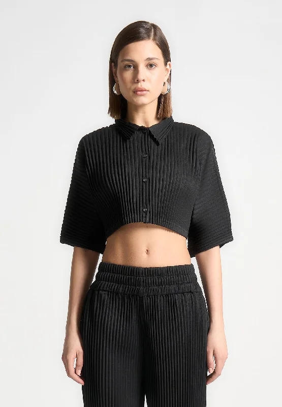 pleated-cropped-shirt-black-1