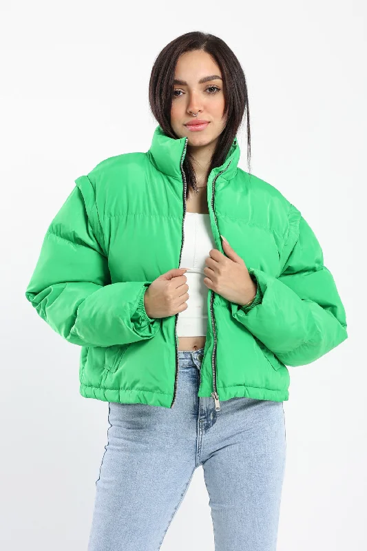 Puffer Jacket - Zipper Closure