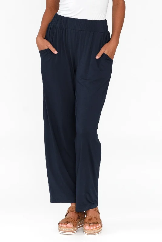 Rosella Navy Bamboo Pants