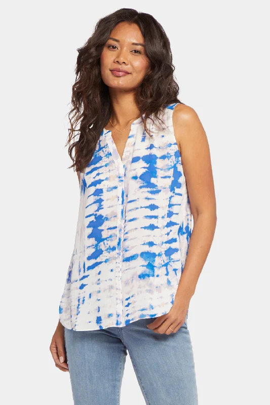 Sleeveless Pintuck Blouse - Crystal Bay