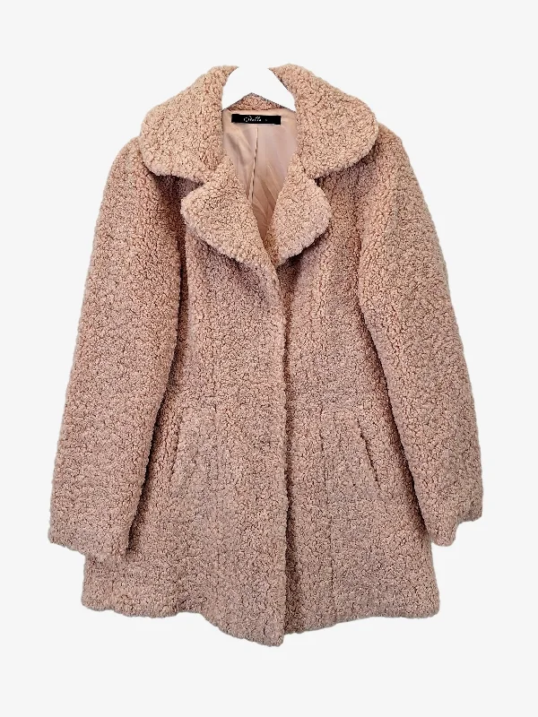 Stella Effortless Blush Teddy Coat Size 12