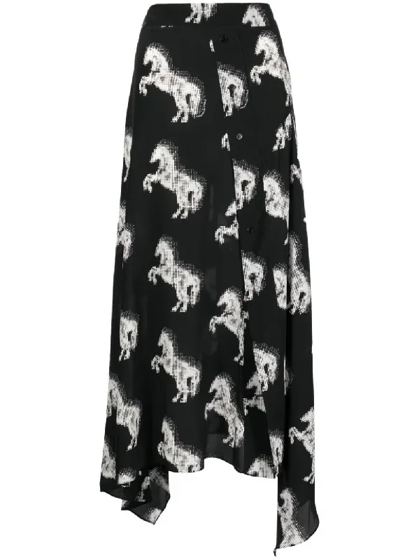 Pixel Horses Long Skirt