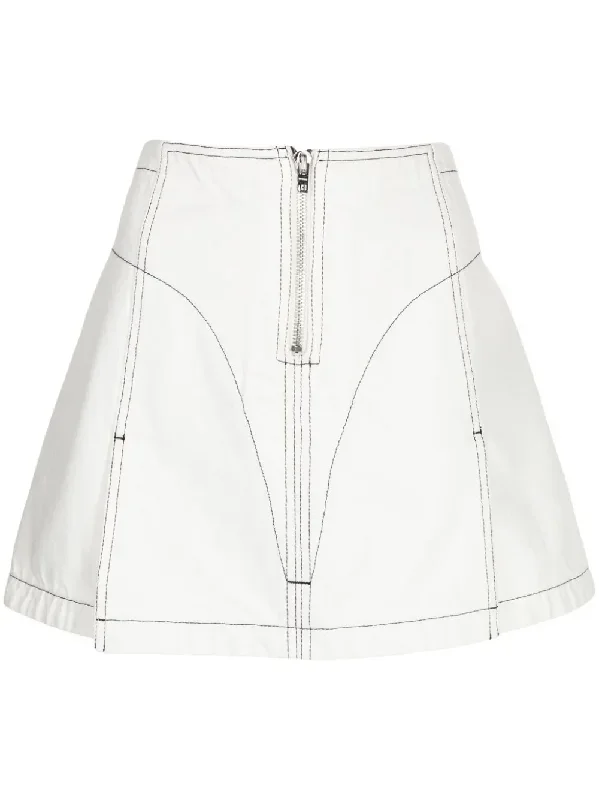 Ice A-Line Denim Zipped Skirt