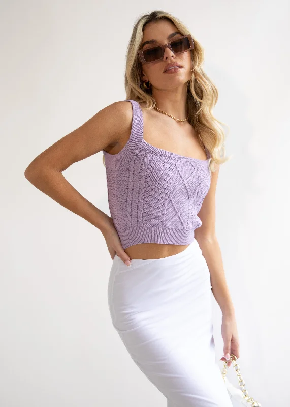 Whistler Knit Crop - Lilac