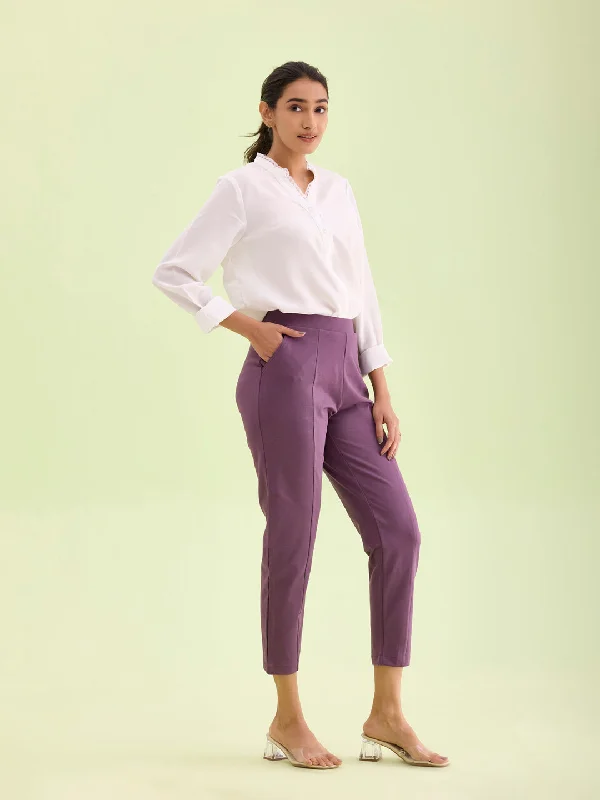 women-solid-purple-stretch-ponte-pants