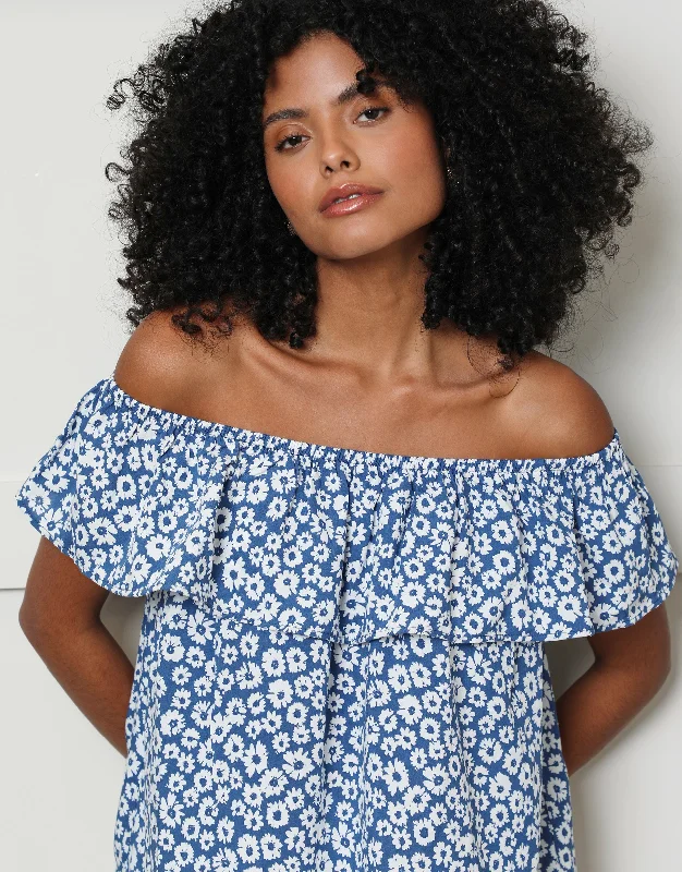 womens-blue-ditsy-floral-print-off-the-shoulder-ladies-bardot-top-tblk07686a