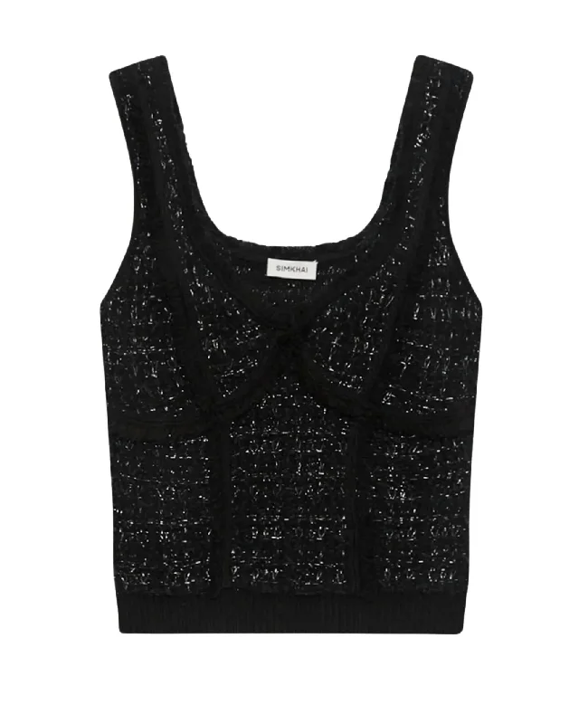 Women's Florentine Knitted Tank In Black Multi