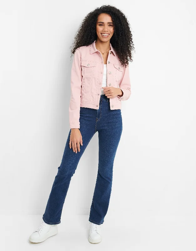 womens-pink-wash-short-button-up-ladies-denim-jacket-tbld05440