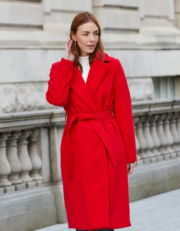 womens-red-revere-collar-belted-tailored-ladies-formal-coat-tbld06874